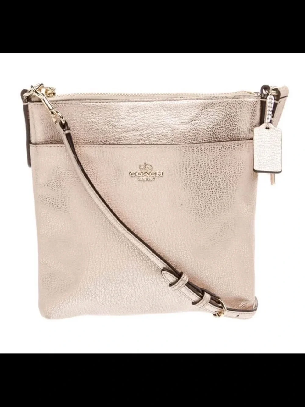 Coach Metallic Rose Gold Crossbody Pouch